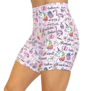 Constantly Varied Gear 5” Workout Shorts Womens Size M Unicorn Flamingo